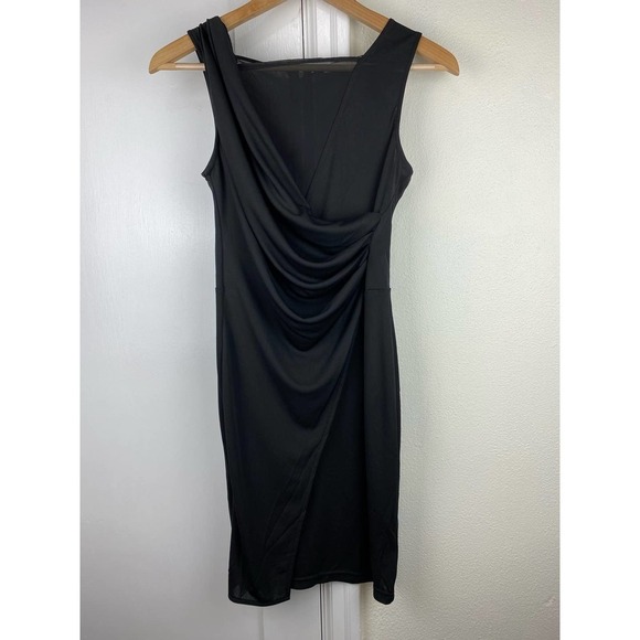 La Reine Women's Size S Black Sleeveless Ruched Bodycon Dress - Picture 2 of 6